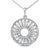 Contemporary Sterling Silver 1 1/6 Cttw Diamond Openwork Medallion Pendant Necklace For Sale - Image 3 of 4
