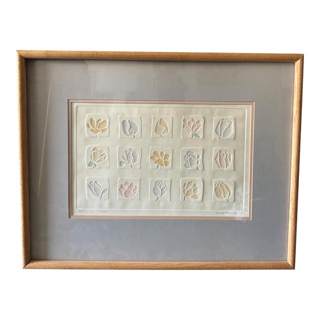 1990s Framed Embossed Lithograph Titled "All in a Row" by Artist Brooke Morrison. For Sale