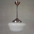 Art Deco Pendant Lamp with White Glass Shade, 1930s For Sale - Image 6 of 12
