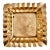 Vintage Solid Brass Brutalist Catchall Tray, Sculptural Square Desk Tray, Mid Century Modern Brass Vide Poche For Sale