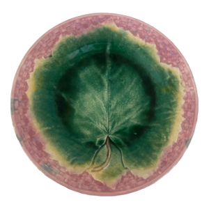 Etruscan Majolica Mable Leaf Wall Plate by Griffin Smith & Hill, 1880's