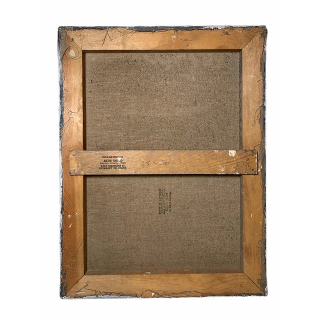 Blue Mid 20th Century Abstract Expressionist Painting by Achi Sullo For Sale - Image 8 of 9