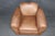 Pair Restored French Art Deco Style Leather Distressed Moustache Club Chairs For Sale - Image 12 of 14