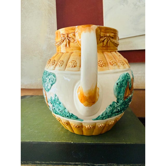 Vintage Italian Ceramic Pitcher Made in Italy 6806 Hand Painted Pottery Vase For Sale - Image 10 of 12