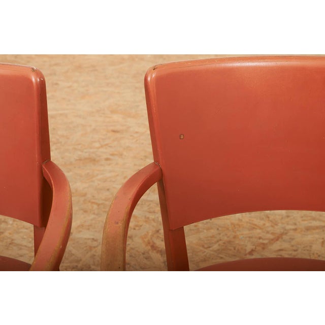 Wood Armchair Set Model 1-790A in Beechwood Frame and Armrests, Plywood Seat and Back from Horgenglarus, Set of 2 For Sale - Image 7 of 13