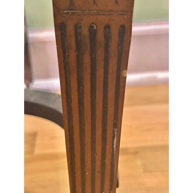 Antique English Neoclassical Engraved Brass & Iron Andirons, Pair, Circa 1900 For Sale In New Orleans - Image 6 of 12