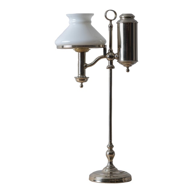 Stobwasser Nickel Plated Student Lamp For Sale