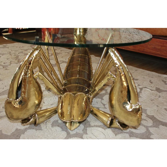 1970s Illuminated Brass Scorpion Coffee Table by Jacques Duval-Brasseur, 1970s For Sale - Image 5 of 18