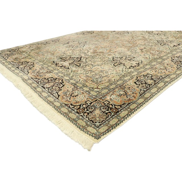 Vintage Indian Kashmir Rug with Art Nouveau Rococo Style 05'11 x 09'02. With ornate details and well-balanced symmetry...