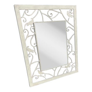 Contemporary Large Ballard Design White Metal Mirror For Sale