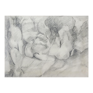 Mid 20th Century Abstract Pencil Drawing by Naomi Boretz