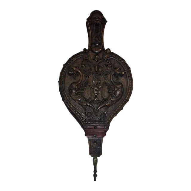 Italian Hand- Carved 19th Century Fire Bellows For Sale