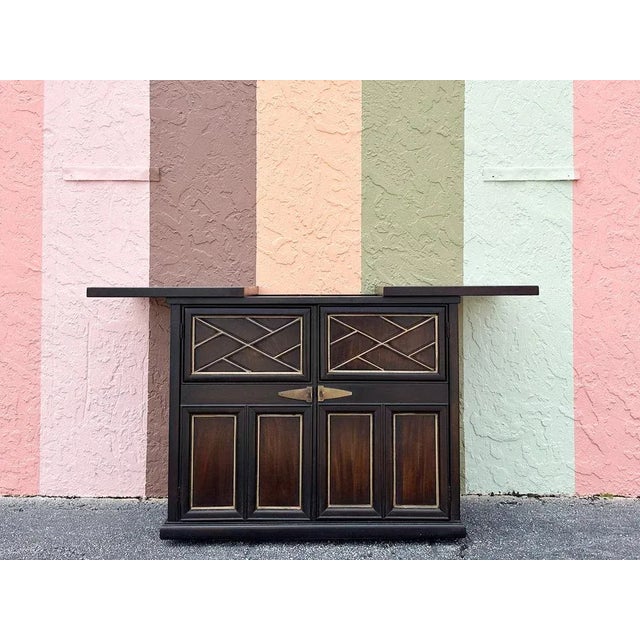 Chippendale Mid 20th Century Dorothy Draper Style Chippendale Vintage Bar For Sale - Image 3 of 12