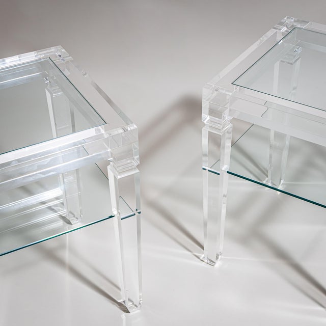 1990s Acrylic Glass Side Tables from Fabianart, Rome / Italy, 1990s, Set of 2 For Sale - Image 5 of 10