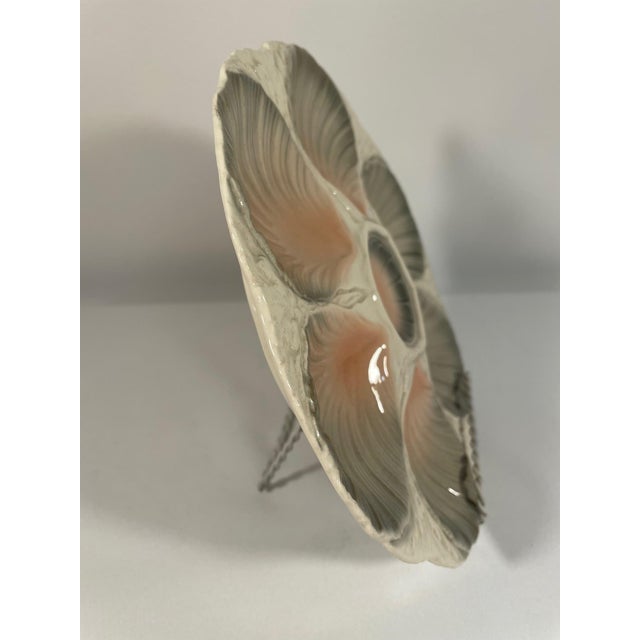 French 1920s Majolica Sarreguemines Oyster Plate For Sale - Image 6 of 10