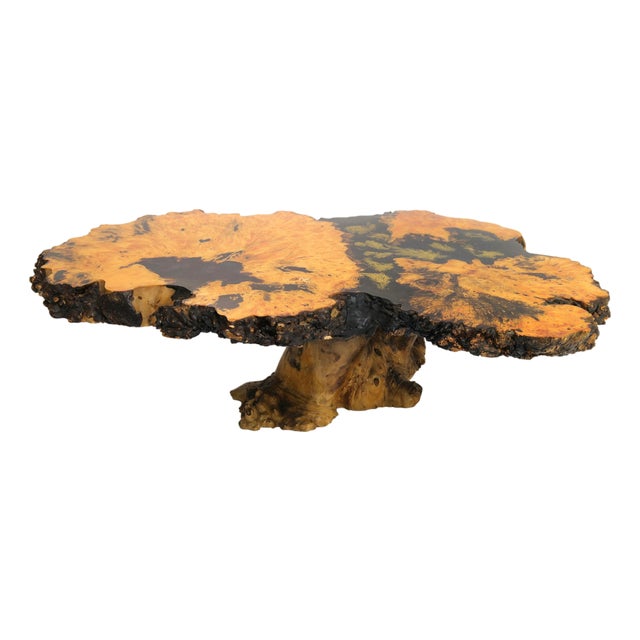 California Buckeye Burlwood Cocktail Table by Mountain Craft, 1970s For Sale