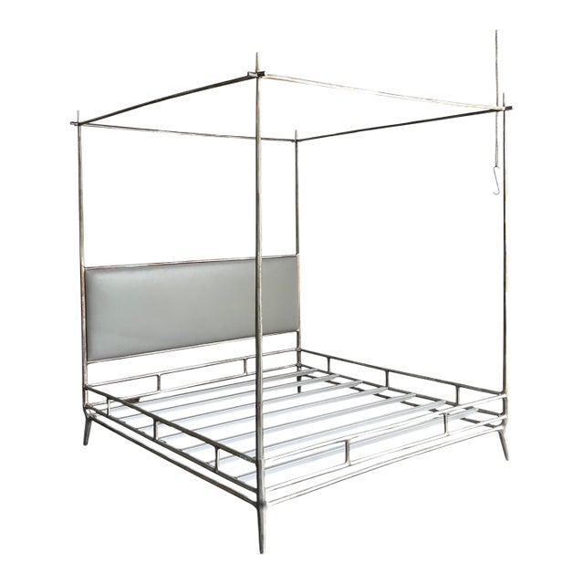 Vintage Metal King Canopy Bed Frame For Sale