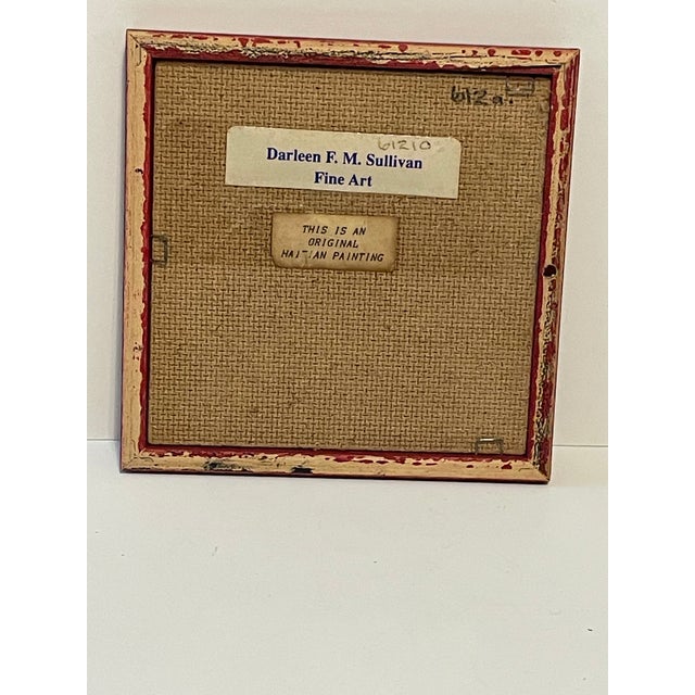 1980s 1980s Haitian Original Miniature Oil on Board For Sale - Image 5 of 9