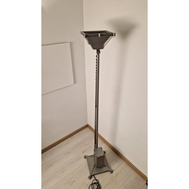 Mid-Century Modern Lingotto Floor Lamp in Cast Iron and Steel by Renzo Piano for Guzzini For Sale - Image 3 of 15