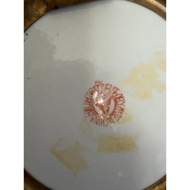 Yellow Asian Porcelain Decorative Bowl in Brass For Sale - Image 8 of 8