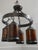Age: Approx. 20 Years Old Details: Bronze Finish Hanging Lantern Design Mica Shades Arts & Crafts Style Ceiling Mount w....