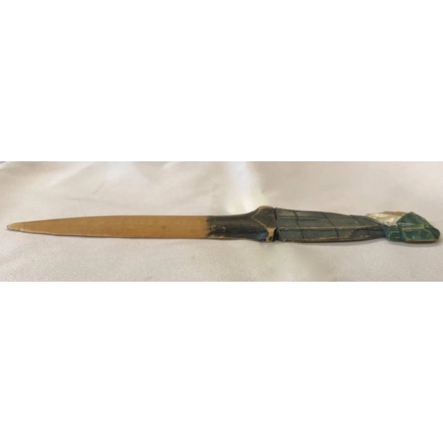 1960s Vintage Hand-Carved Letter Opener of Man in Night Clothes For Sale - Image 5 of 6