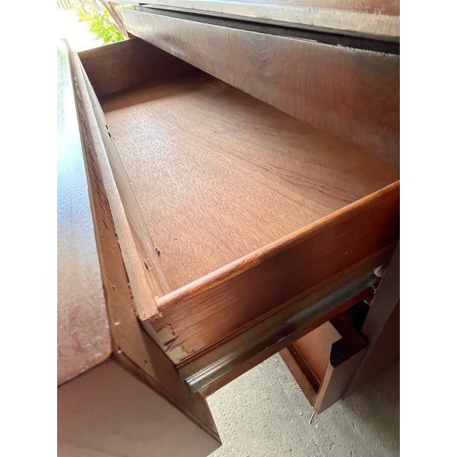 1970s Tobago Brutalist Walnut Armoire / Wardrobe Cabinet For Sale - Image 9 of 14