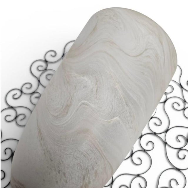 Frosted Amber Glass and Wrought Iron Wall Sconces with Metal Frames, Set of 2 For Sale - Image 9 of 18