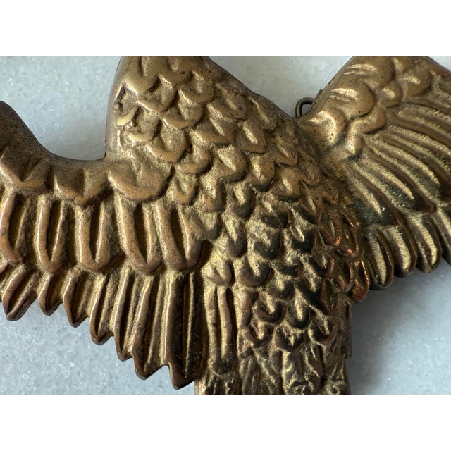 Metal Set of 3 Mid Century Brass Flying Ducks or Geese Wall Plaques For Sale - Image 7 of 8