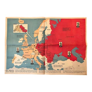 1951 Map of Divided Europe [verso] Military Forces US ans USSR For Sale