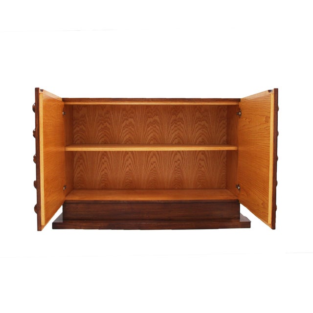 Mid-Century Modern Italian Brutalist Hand-Carved Oak Sideboard, 2000 For Sale - Image 3 of 10