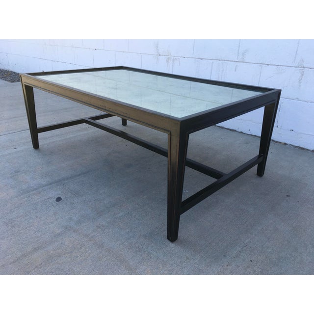 Antique Mirror Top Coffee Table With Ebonized Black Walnut Frame Chairish