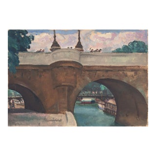 'The Pont Neuf, Sunset' by Rinaldo Cuneo, Paris, Académie Colarossi, Oakland, New York Museum of Modern Art, San Francisco Museum of Modern Art For Sale