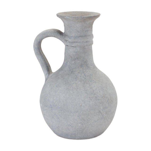Bring rustic elegance to your decor with this charming 9" Grey Pitcher Vase. Designed with a classic handle silhouette and...