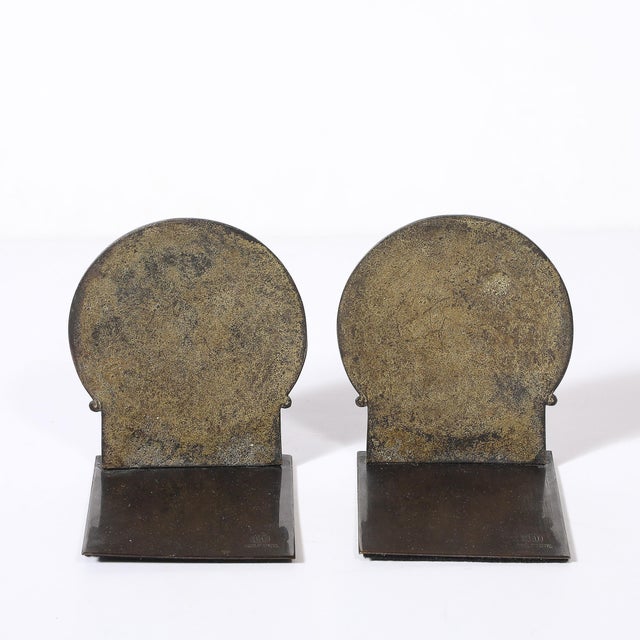 Mid-Century Bronze Bookends of Stone Workers W/ Hebrew Scripture by Peel Bell For Sale - Image 10 of 11