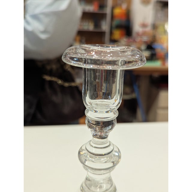 Steuben Crystal Baluster Candlestick With Air-Trap Detail For Sale - Image 15 of 15