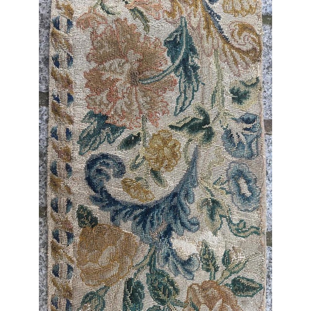 18th Century French Needlepoint Fragment Tapestry For Sale - Image 3 of 18