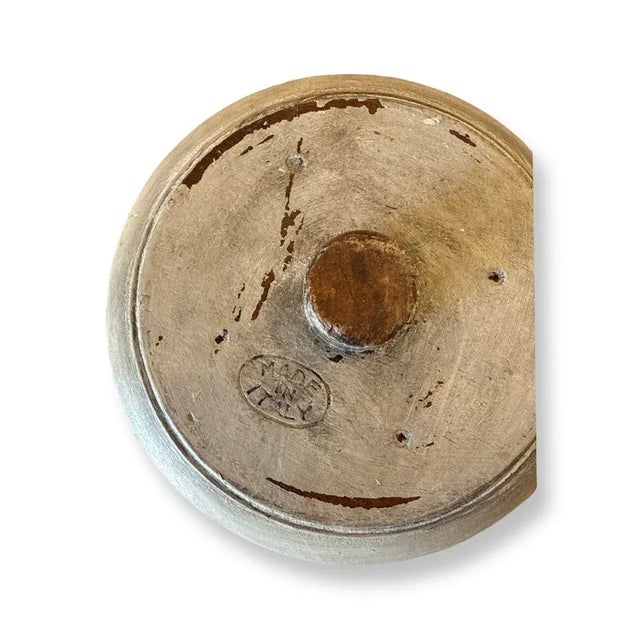 Wood Antique Italian Boy With Grape and Shell Decoration Top Carved Wood Sculpture. For Sale - Image 7 of 8