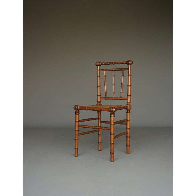 Boho Chic Antique American Faux Bamboo Side Chair, 1880s For Sale - Image 3 of 15