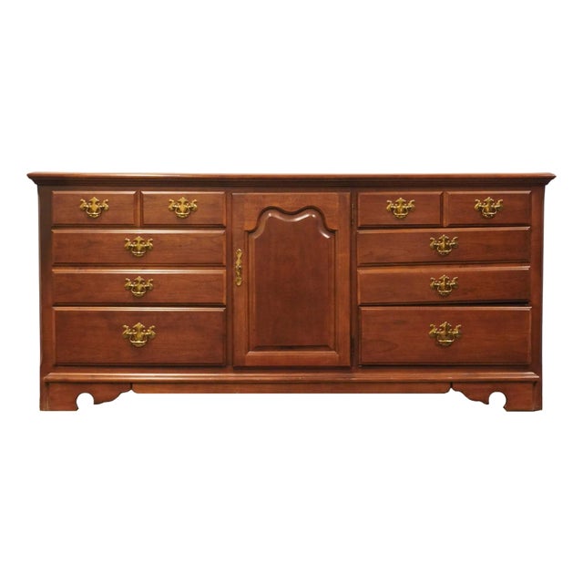 Thomasville Furniture Winston Court Solid Cherry Traditional Style 70" Triple Door Dresser 20611-140 For Sale