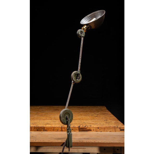 Industrial Vintage Industrial Articulating Table Mount Task Lamp For Sale - Image 3 of 11
