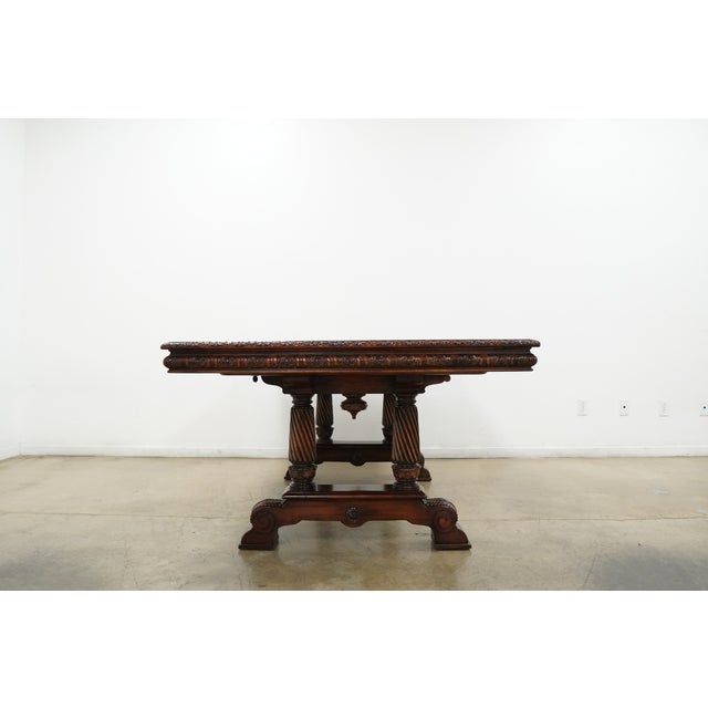 Vintage Extendable Mahogany Dining Table Attributed to Theodore Alexander For Sale In Austin - Image 6 of 18