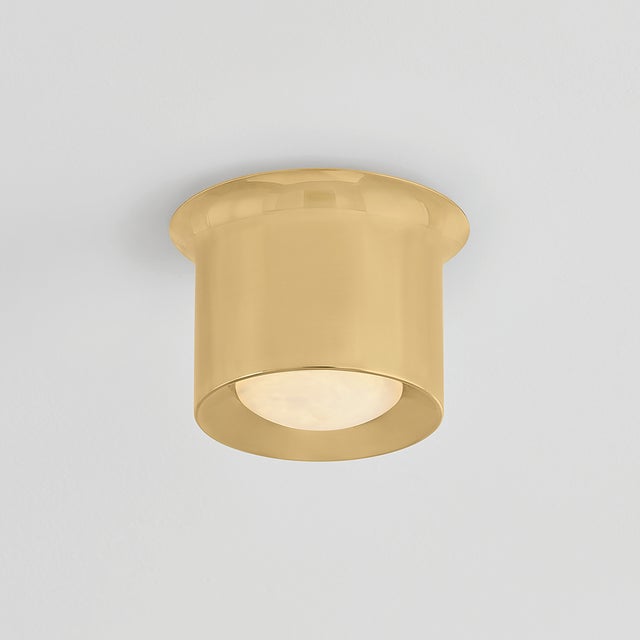 Modern Hudson Valley Lighting Noxon 7 in. 1 Light Flush Mount in Aged Brass Finish For Sale - Image 3 of 6