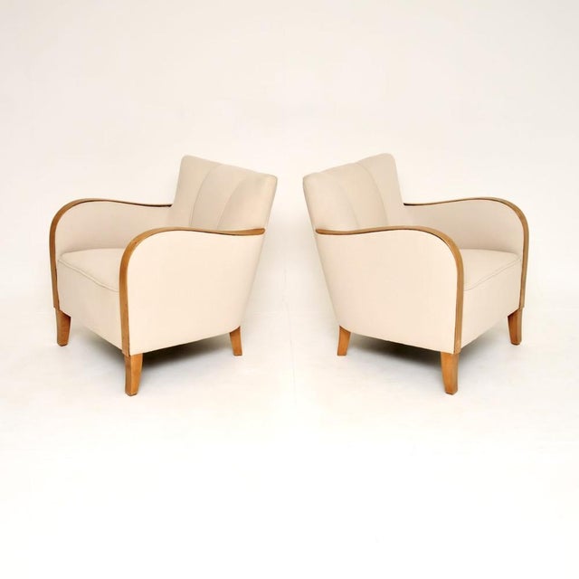 Swedish Art Deco Chairs in Satin Birch, 1930, Set of 2 For Sale - Image 4 of 11