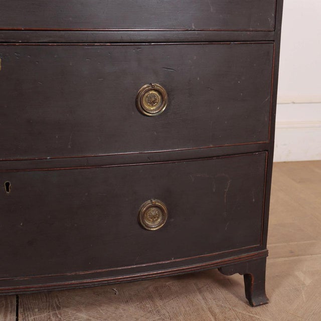 English Painted Bowfront Chest of Drawers For Sale - Image 5 of 11
