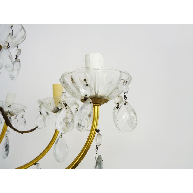 Vintage Bronze Suspension Chandelier with 12 Lights, 1960s For Sale - Image 9 of 11
