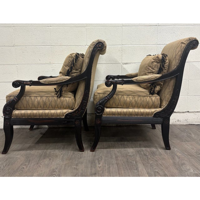 Vintage c.r. Laine French Louis XVI Style Designer Accent Chairs - Pair For Sale - Image 10 of 17