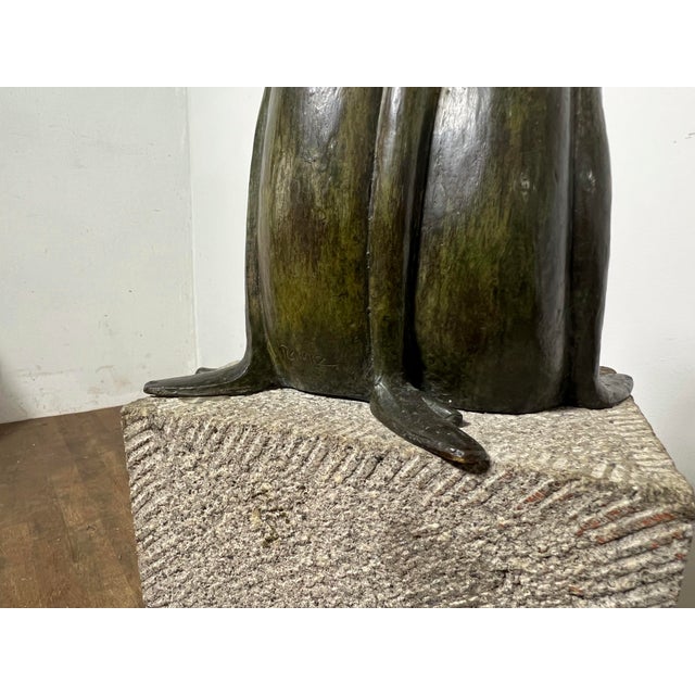 C. 1980s Ramiz Barquet Modernist Bronze Figural Sculpture For Sale - Image 10 of 12