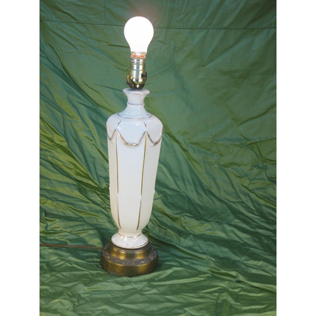 Neoclassical Early 20th Century Table Lamp French Empire Style Neoclassical Porcelain For Sale - Image 3 of 11