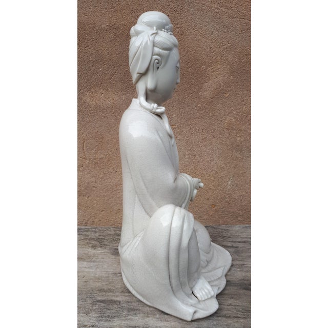 Qing Dynasty Chinese Artist, White Guanyin Sculpture, 1890s, Porcelain For Sale - Image 14 of 18